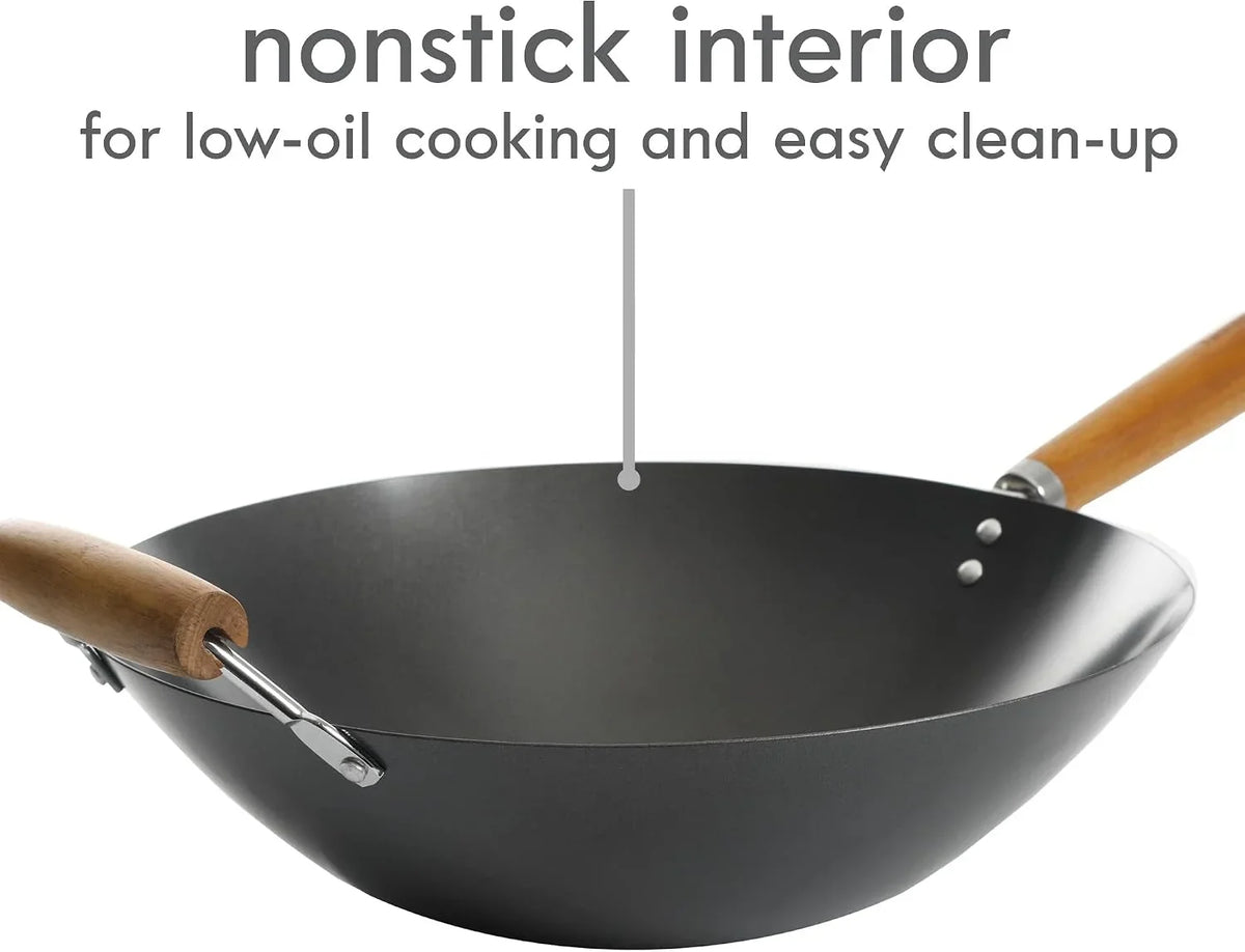 hammond-14-inch-flat-bottom-carbon-steel-wok-black-durable-non-stick-stir-fry-pan-for-gas-and-electric-stovetops