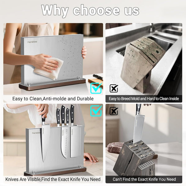 4PSC Knife Block Set with Magnetic Knife Block Holder, Ultra-Sharp Japanese Kitchen Knife Set, High-Carbon Steel Chef Knife Sets with Full Tang Handle Design4