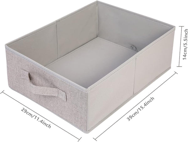 Clothings Collapsible Storage Bins, Foldable Drawer Organizers Closet Storage Baskets Cube Storage Bin for Bedroom Living Room (4 Pack, Grey, 15.4X11.4X5.5Inch)2