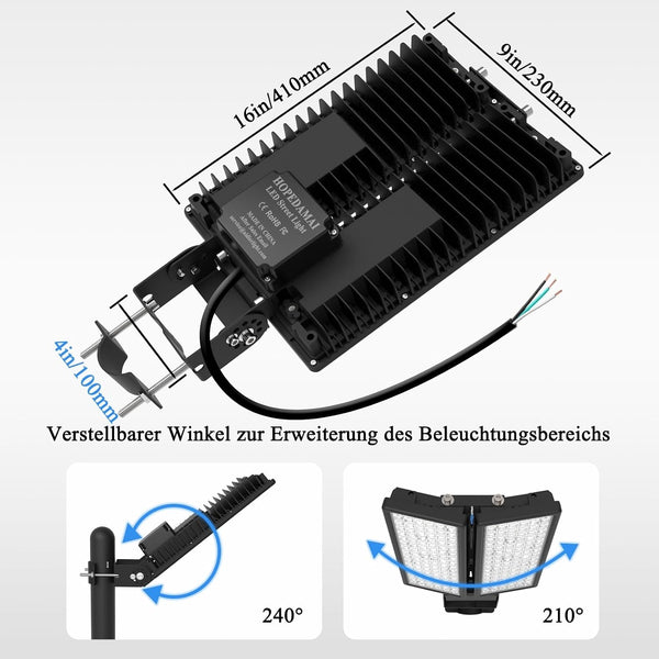 200W LED Parking Lot Light, 28000LM 6500K Outdoor Spot Lights7