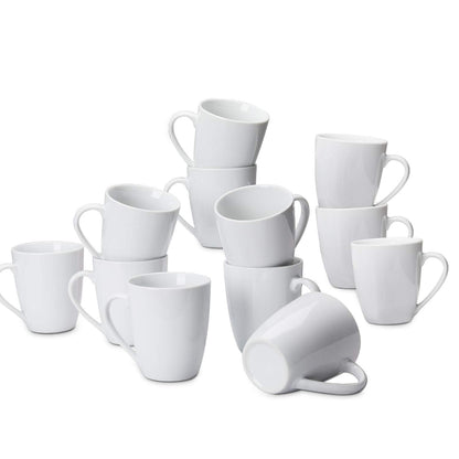 Porcelain Heat Resistant Coffee Mugs, Microwave and Oven Safe, 12 Oz, White, 12 Count1