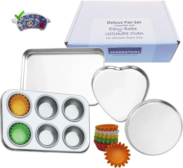 Deluxe Pan Set Compatible with Easy Bake Ultimate Oven | Includes 60 Cupcake Liners THAT WILL FIT, unlike OTHERS | Kids' Accessories for Cooking Easy Bake Oven Mixes1