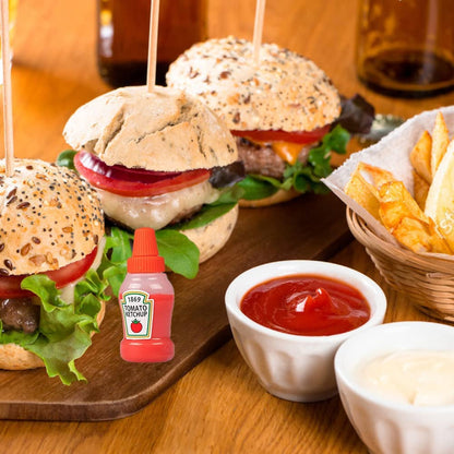 4 Pieces Mini Ketchup Bottle for Bento Box Accessories, 1 Oz Condiment Squeeze Bottles Empty Plastic Salad Dressing Container Tomato Ketchup Condiments Squirt Squeezable Jar for Sauces Syrup2
