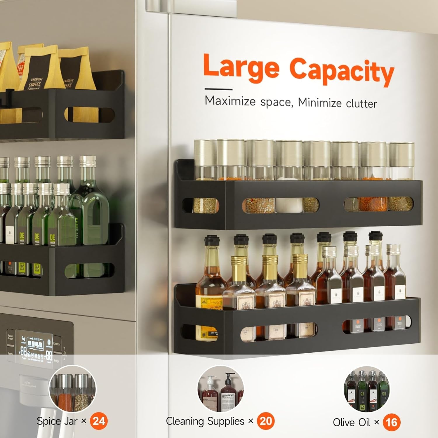 4-pack-magnetic-spice-rack-for-refrigerator-with-hooks-black