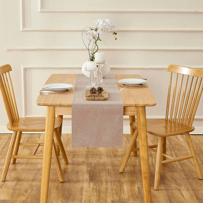 Brown Cotton Table Runner Farmhouse Style Runners (13" X 72")3