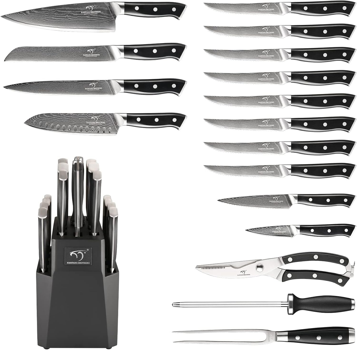 18pcs-damascus-knife-set-with-steak-knives-block-japanese-67-layer-10cr15comov-vg10-equivalent-steel-core-60-2-hrc-edge-ergonomic-handle-kitchen-shears-sharpener