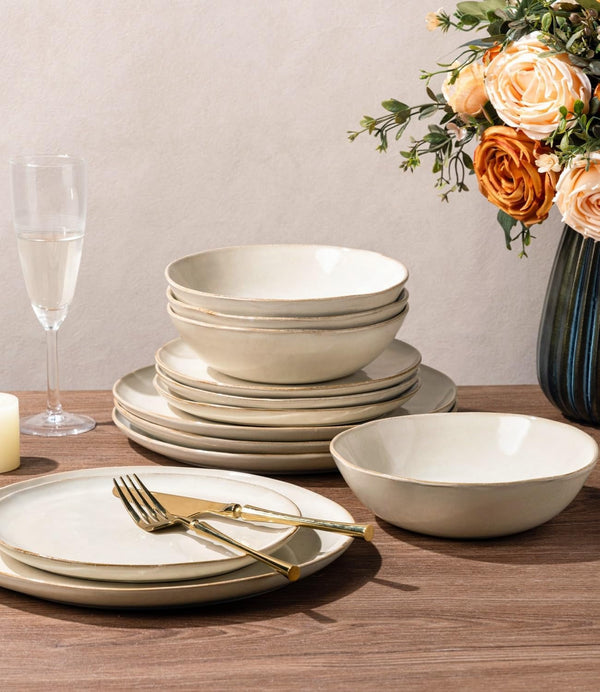 Ceramic Dinnerware Sets for 6, 18Pcs Plates and Bowls Sets Dishes2