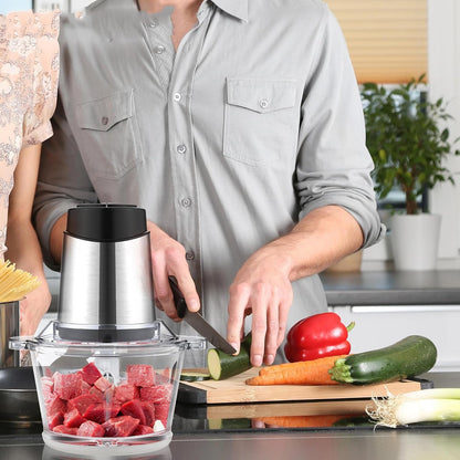 2L Food Processor & Meat Grinder 4 Bi-Level Blades Stainless Steel 220Vl (EU Plug Pro)7