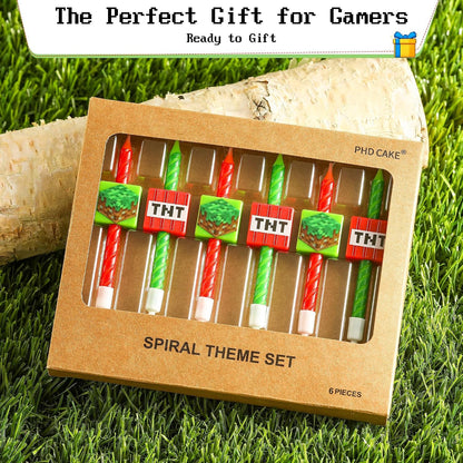 Pixel Miner Birthday Candles for Miner Crafting, Birthday Party Decorations, Pixel Game Party Supplies, Themed Mine Pixel6