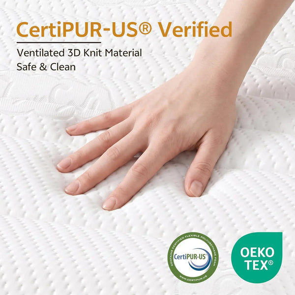 Full Mattress, 12 Inch Cooling-Gel Memory Foam and Pocket Spring Hybrid Mattress, Full Size Mattress in a Box, Certipur-Us Certified, Medium Firm, Double Mattress | Pocket Springs, Motion Isolation, Pressure Relief, Certipur-Us Certified, in a Box, Medium Firm2