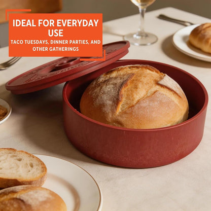 8 Inch Tortilla Warmer Microwave Safe, Terracotta | Keeps Food Warm for Storage, Ideal for Taco Tuesday7