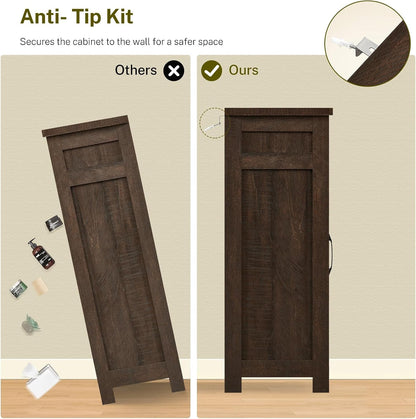 Coffee Bar Cabinet with 3 Drawers, Farmhouse Buffet Cabinet8