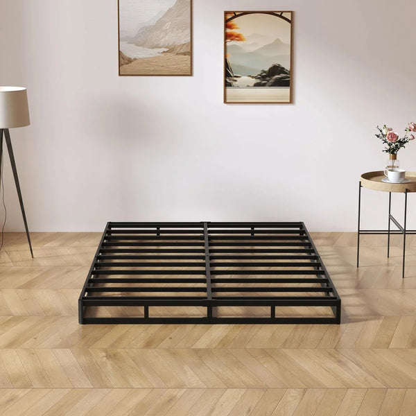 Queen Size Box Springs - 5 Inch Low Profile Mattress Foundation No Noise Heavy Duty Metal Basics Bed Base with Clean Fabric Cover, Easy Assembly5