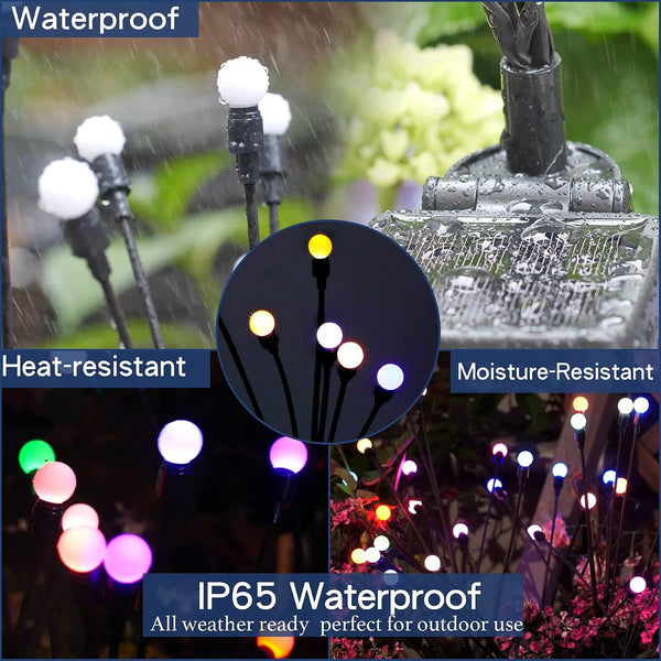 Solar Garden Lights, Starburst Swaying Light - Swaying When Wind Blows, Solar Lights Outdoor Decorative, Color Changing RGB Light for Yard Patio Pathway Decoration(2 Pack)4
