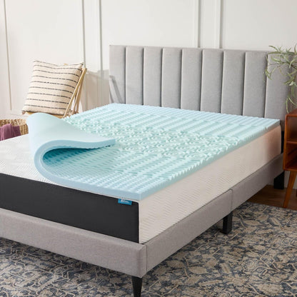 2 Inch Gel Memory Foam Mattress Topper, Twin XL Size – 5 Zones – Cooling Gel Infusion – Certipur Certified Foam1