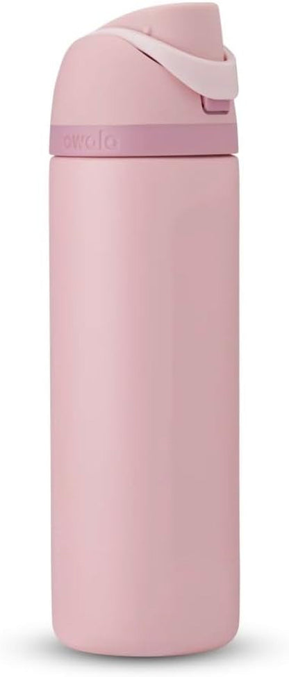 Owala Stainless Steel Water Bottle, 24 Oz, Rose Quartz Pink, Flip-Top Lid1