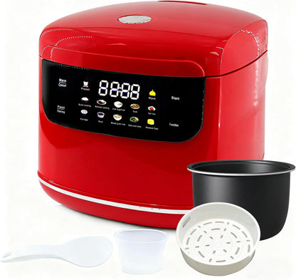 Smart Rice Cooker,Mini Electric Rice Cooker,6 Cups Cooked/3 Cups Uncooked | 10 Functions,400W Fast Cooker Non-Stick 2L 2.1Quart Rice Maker, 24 H Timer Delay and Auto Keep Warm for 1-3 Peoples7