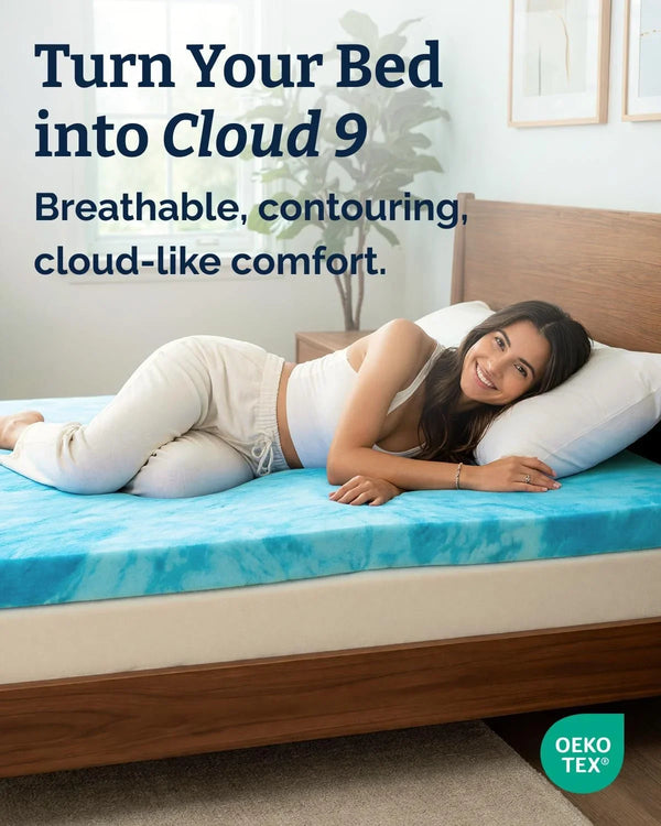 3 Inch Full Memory Foam Mattress Topper - Cooling Gel Mattress Pad | Cooling Gel Infused Bed Topper, Soft Ventilated Mattress Pad for Pressure Relief & Pain-Free Sleep, Certipur-Us & Oeko-Tex2