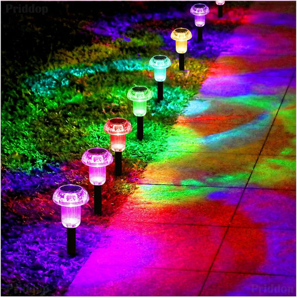 Solar Christmas Lights Outdoor Waterproof 8 Pack Color Changing LED7