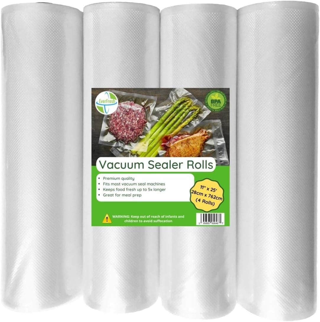 11-x-25-vacuum-sealer-rolls-4-pack-15-thicker-embossing-compatible-with-foodsaver-machines-bpa-free-commercial-grade-food-sealer-bags
