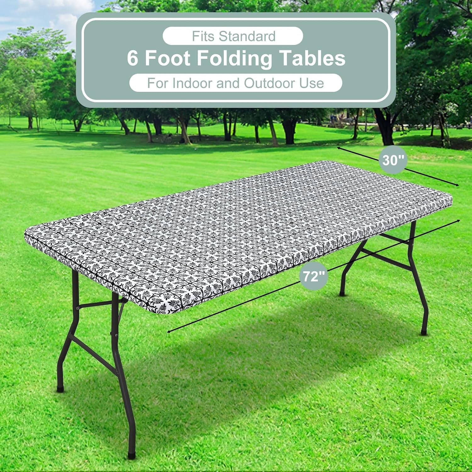 rectangle-vinyl-table-cloth-elastic-fitted-flannel-backed-tablecloth-100-waterproof-plastic-table-cover-fits-6-foot-folding-tables-for-picnic-camping-outdoor-black-30-x-72