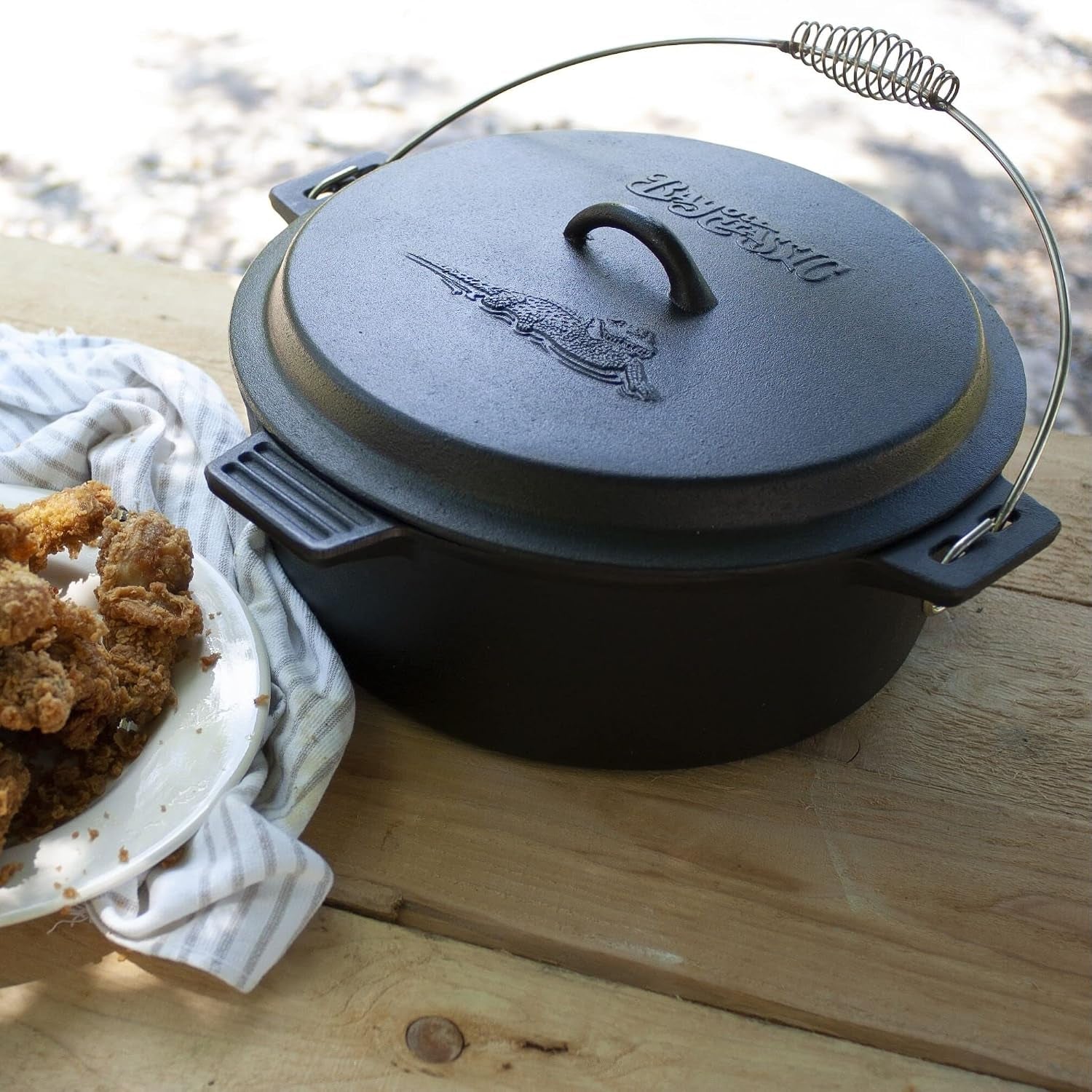 10-qt-pre-seasoned-cast-iron-chicken-fryer-features-cast-iron-domed-lid-cool-touch-coil-handle-perfect-for-frying-chicken-fish-slow-simmering-batches-of-chili-stew-and-jambalaya