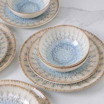 DOMICREVERY Ceramic Dinnerware Sets for 4, 12 Pcs Plates and Bowls Sets2