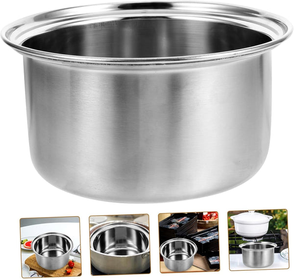 Stainless Steel Cooking Pot Liner 6.61 Inch Pot Liner for Induction Cookers Soup for Hot Stews and Kitchen Use Compact Inner Stock6