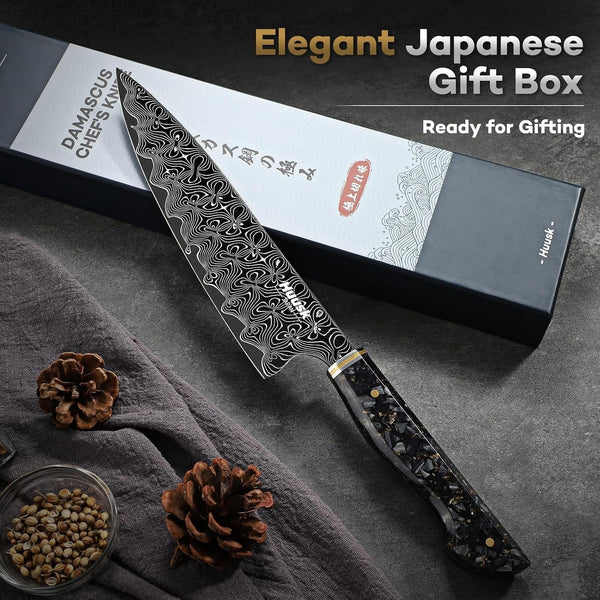 Damascus Chef Knife 8 Inch, Super Sharp Japanese Kitchen Knives6