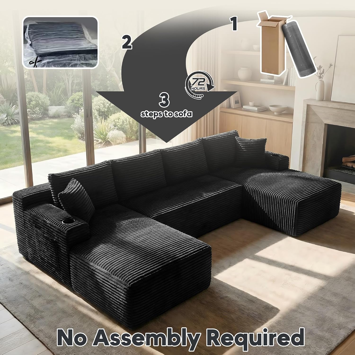 125-u-shaped-modular-sectional-sofa-corduroy-boneless-couch-black