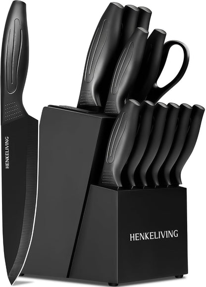 Knife Set with Built-In Sharpener Block, Dishwasher Safe1