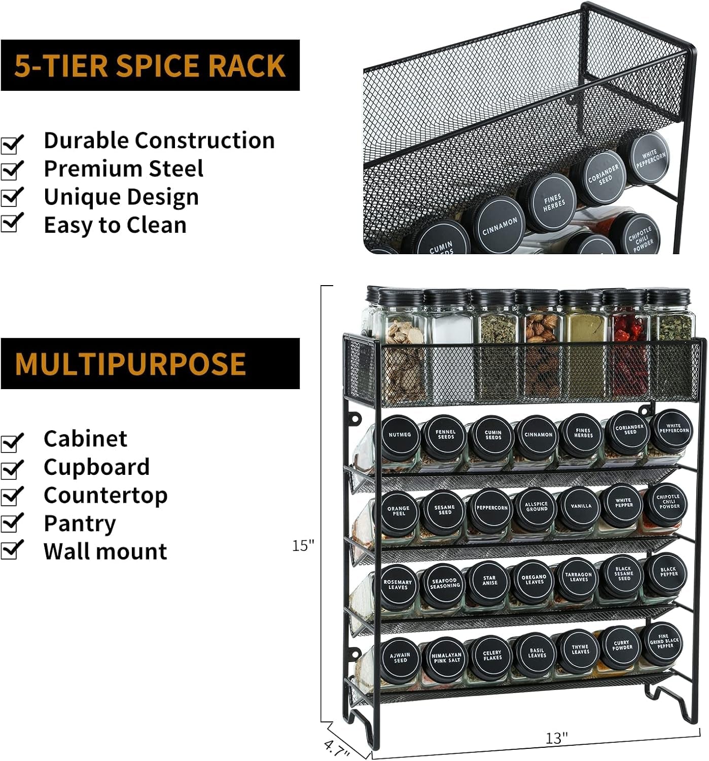 spice-rack-organizer-with-28-spice-jars-black-lids-spice-labels