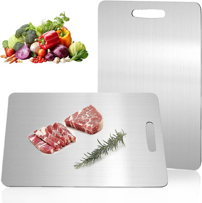 Katori Titanium Cutting Board,100% Pure Titanium Cutting Boards for Kitchen Non Toxic,Double Sided Dishwasher Safe Cutting Board for Meat,Fruits and Vegetables,Easy to Clean(1Pc-L:15.35 * 11.02)1