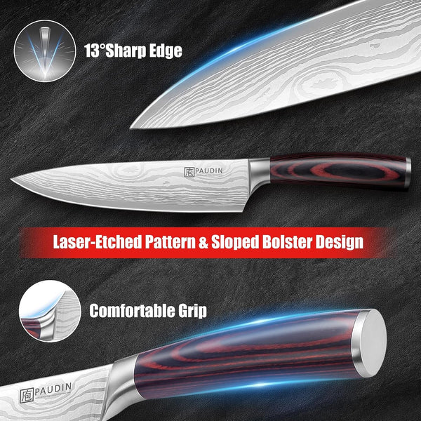 Chef Knife, 8 Inch High Carbon Stainless Steel Sharp Kitchen Knife with Ergonomic Handle, Gift Box for Family & Restaurant4