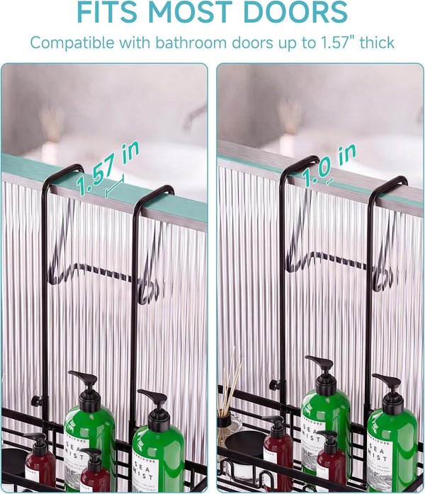 Shower Caddy Hanging over the Door, Upgraded Extended Length Shower Organizer, Rustproof Bathroom Rack with Hooks Soap Holder6