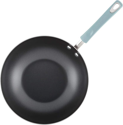 Classic Nonstick Stir Fry Pan with Glass Lid, 11 Inch - Sky Blue4