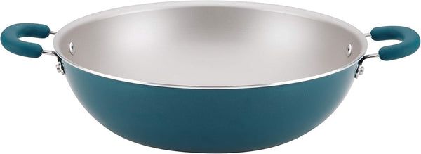Create Delicious Nonstick Wok/Stir Fry Pan/Wok Pan - 14.25 Inch, Teal Blue Shimmer1
