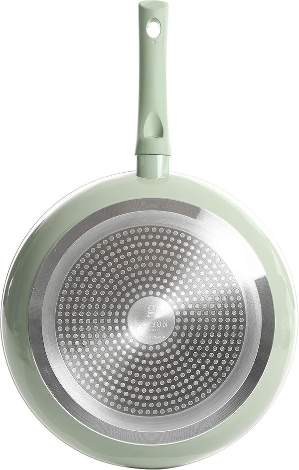 Plaza Café Forged Aluminum Healthy Pfa-Free Ceramic Pots and Pans Cookware Set, 7-Piece Set, Mint Green5