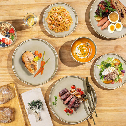 Stoneware Dinnerware Sets for 8,24 Piece Plates and Bowls Sets4