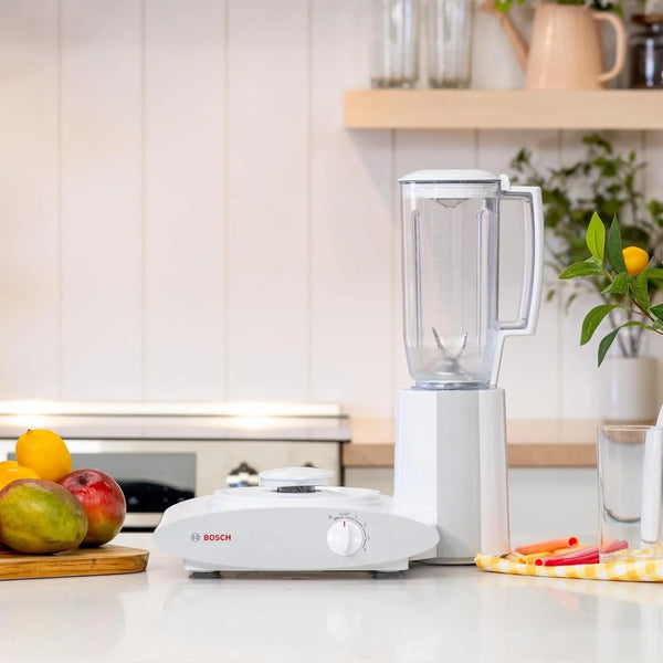Bosch Blender Bundle - White Universal plus Mixer, Dough Hook Extender, and Blender3