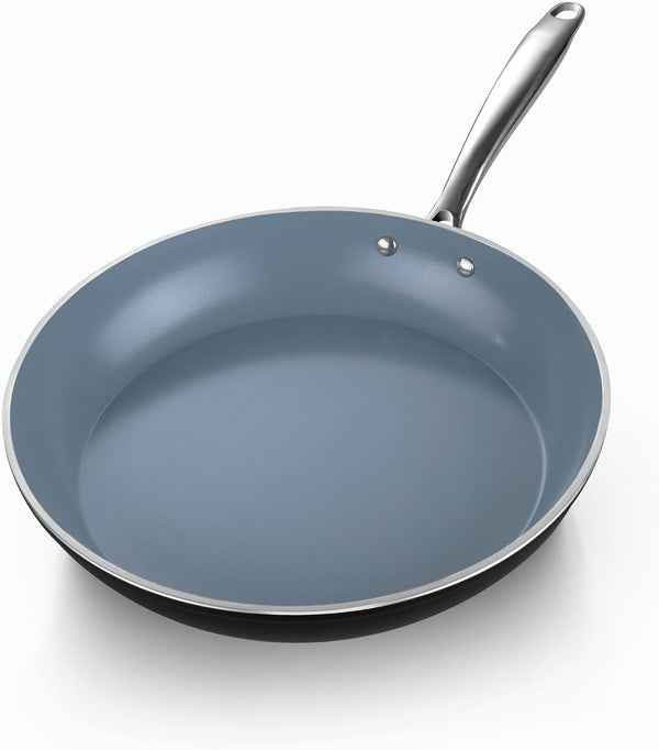 Classic Pots and Pans Nonstick Ceramic Kitchen Cookware Sets Include Saucepan, Frying Pans, Stockpot with Lids, Nylon Utensils, Heavy Gauge, 10-Piece, Black7
