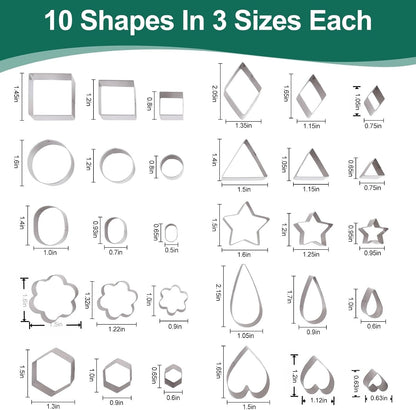 30PCS Mini Cookie Cutters Shapes Set with Box for Kids | Small Stainless Steel Star Triangle Cookie Cutter Variety Pack for Fruit, DIY Baking, Tiny Polymer Clay, Holidays & Daily Use6