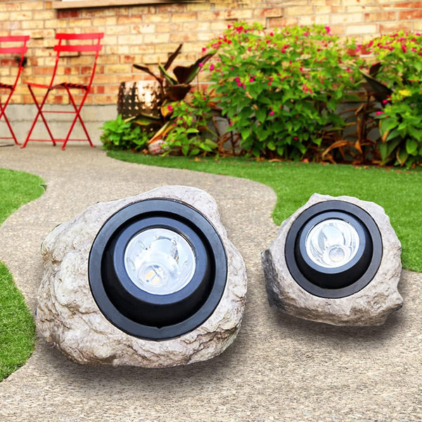 Rock Solar Garden Lights, Super Bright Solar Spot Lights, Solar Powered Landscape Lights Outdoor Decorative Waterproof LED Lights for Pathway, Walkway, Yard1