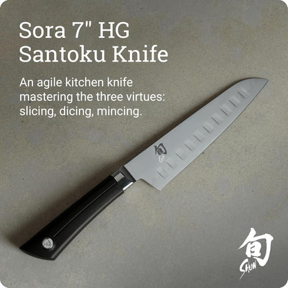 Shun Sora 7" Hollow Ground Santoku Knife2