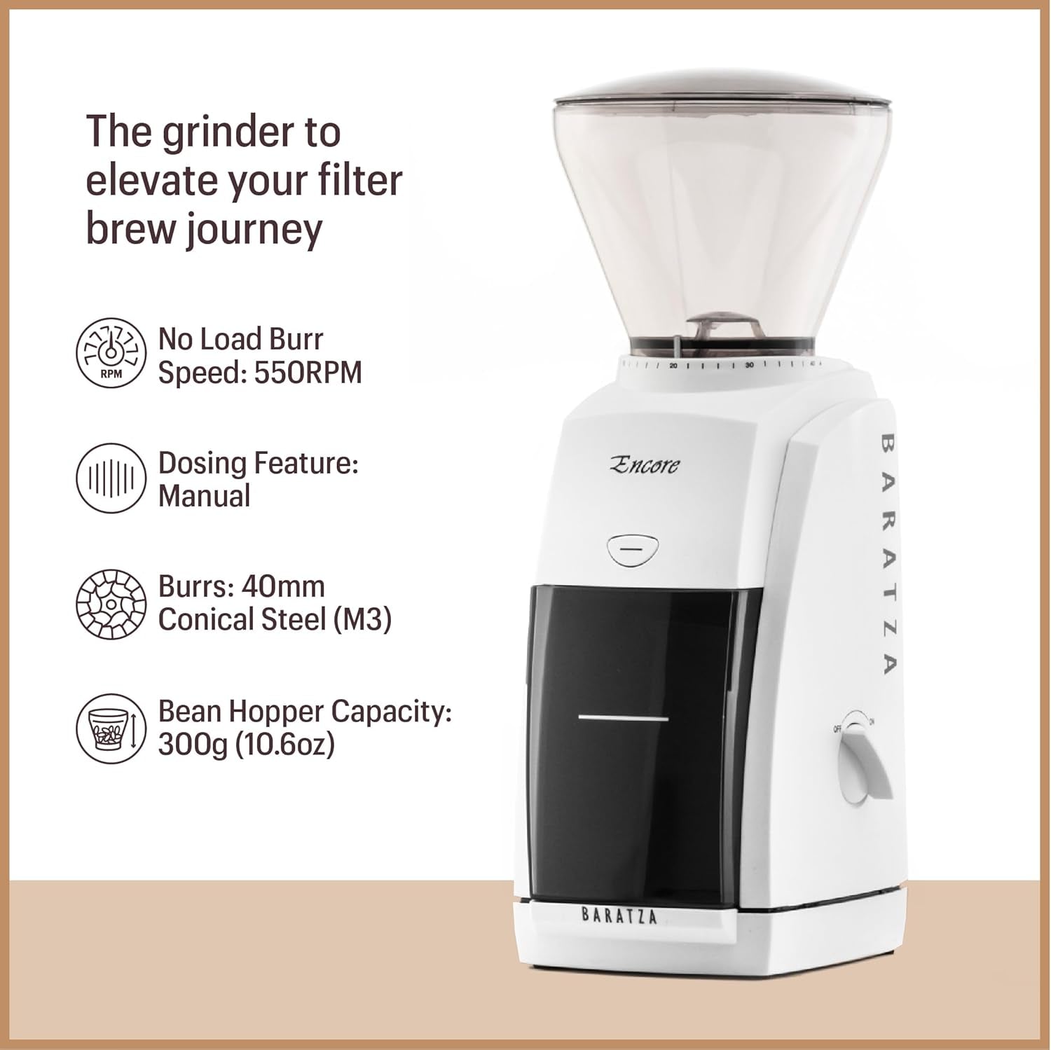 baratza-encore-coffee-grinder-zcg485blk-black-beginner-friendly-grinder-with-powerful-motor-and-40mm-conical-steel-burrs-for-consistent-brew-ready-performance