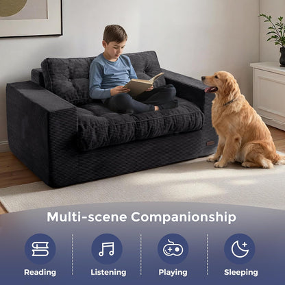 Loveseat Sofa Couch, Upholstered Bean Bag Chair Cloud Seat5