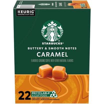 Starbucks K-Cup Coffee Pods, Caramel, 22 Count | 100% Arabica K-Cup Pods for Keurig Brewers; Caramel; 1 Box, 22 Pods1