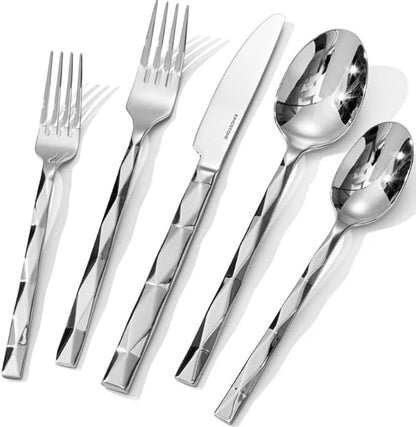 20 Piece 18/10 Silverware Set, Stainless Steel Flatware Cutlery Set for 41