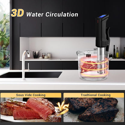 NKBIRD WIFI Sous Vide Cooker ISV-100W, 1000 Watts Fast-Heating W/Free APP | Sous Vide Machine Immersion Circulator W/ 14 Free Preset Recipes , Thermal Immersion W/ Smart Timer, Calibration Function5