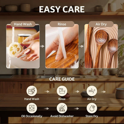 9-Piece Teak Wood Cooking Utensil Set with Holder7